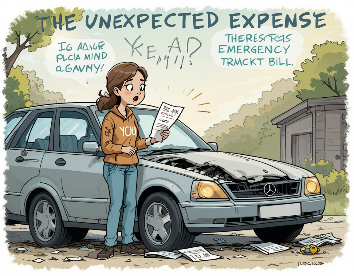 Illustration showing the importance of building an emergency fund for financial security.